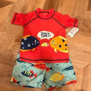 Carters matching board short and swim top